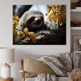 thumbnail image 1 of Designart "Sloth Slow Flow Portrait" Animals Canvas Art Print, 1 of 5