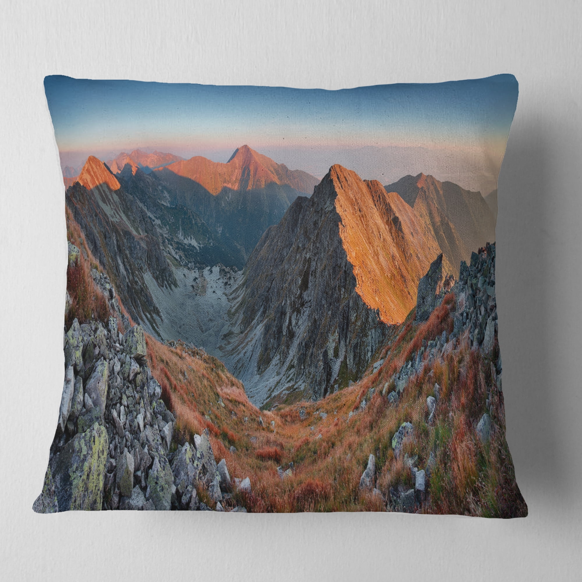 Designart Slovakia Mountains at Autumn - Landscape Printed Throw Pillow - 18x18