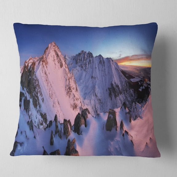 Designart Slovakia Tatras Winter Mountains - Landscape Printed Throw Pillow - 18x18