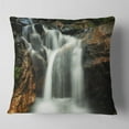thumbnail image 1 of Designart Slow Motion Waterfall on Rocks - Landscape Printed Throw Pillow - 18x18, 1 of 4