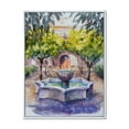 thumbnail image 1 of Designart 'Small Fountain With Trees In The Village House' Country Framed Canvas Wall Art Print, 1 of 5