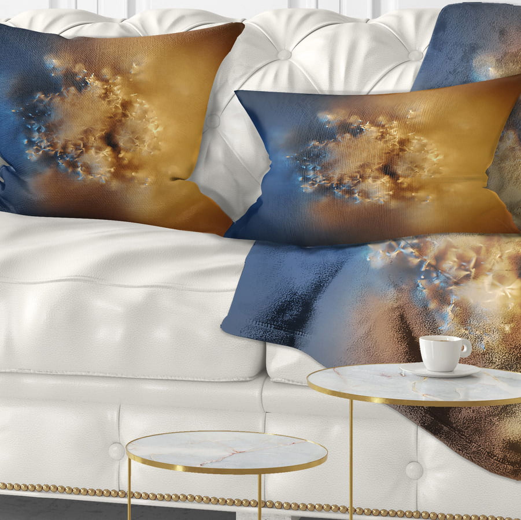 Designart Small Macro Prickly Texture Brown - Abstract Throw Pillow - 12x20