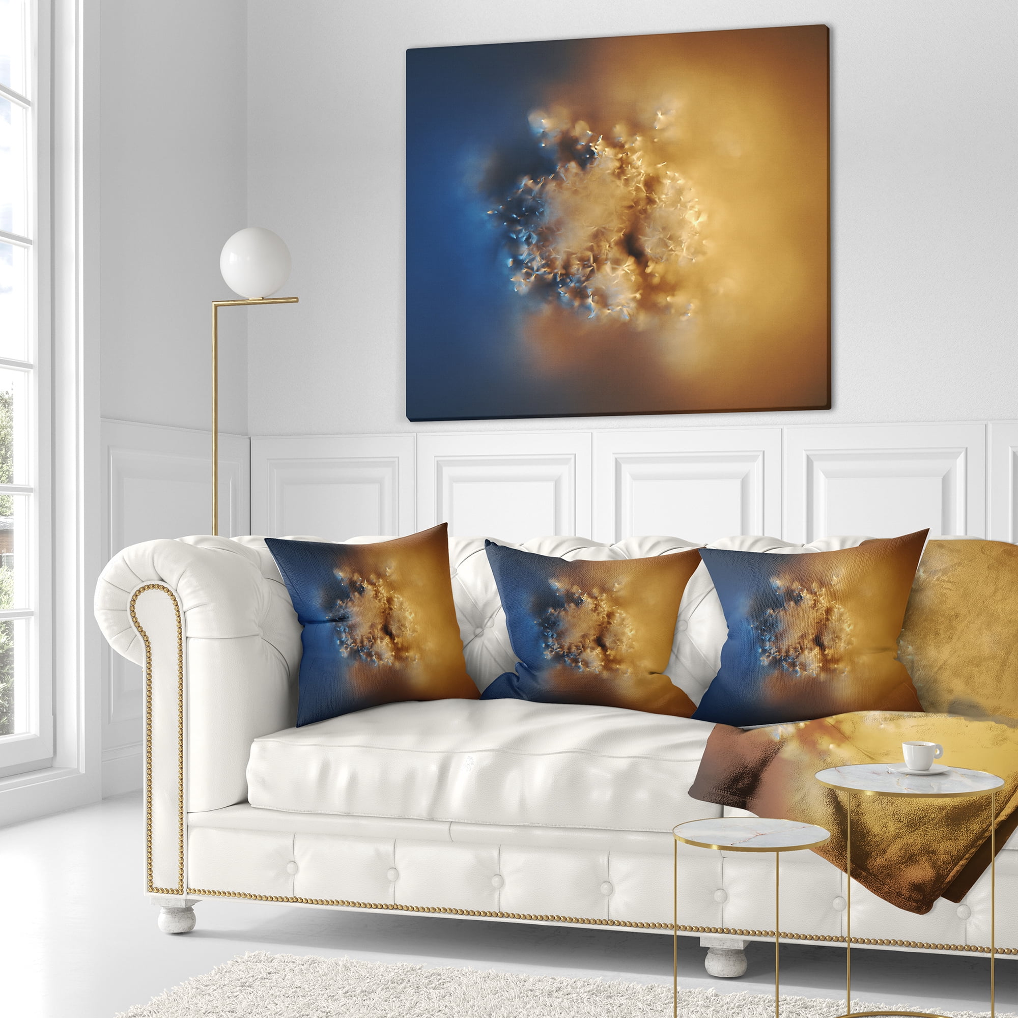 Designart Small Macro Prickly Texture Brown - Abstract Throw Pillow - 16x16