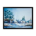 thumbnail image 1 of Designart 'Small Town Covered In Snow In Winter Times' Traditional Framed Art Print, 1 of 4