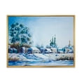thumbnail image 1 of Designart 'Small Town Covered In Snow In Winter Times' Traditional Framed Canvas Wall Art Print, 1 of 5