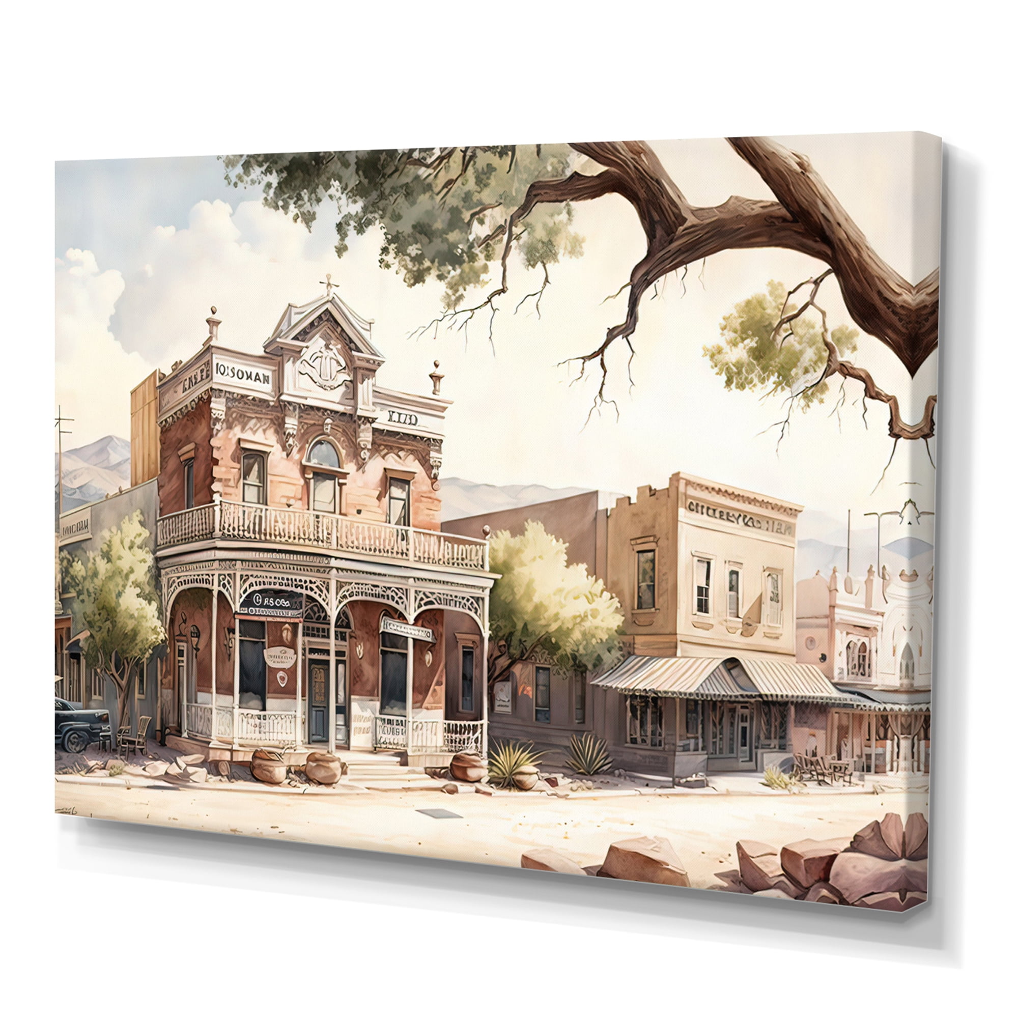 Designart Small Town In Arizona I Canvas Wall Art