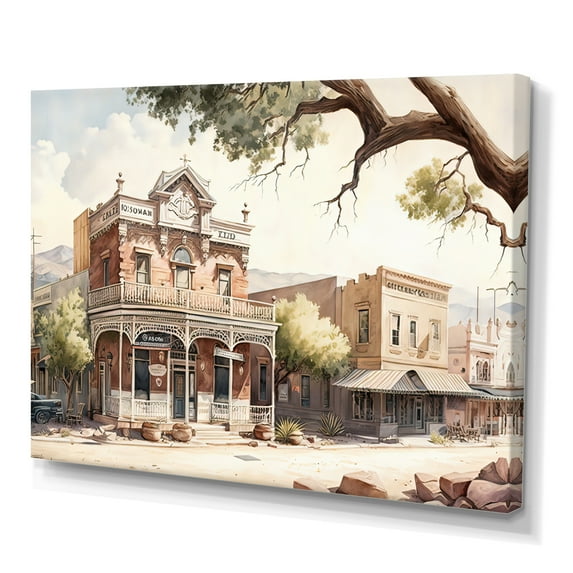 Designart Small Town In Arizona I Canvas Wall Art