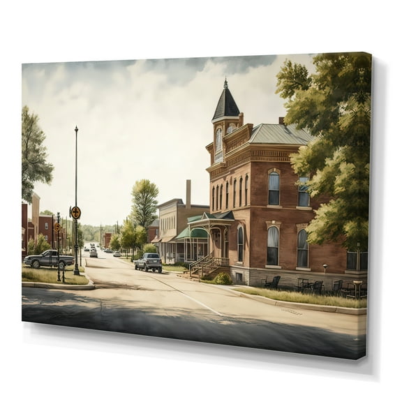 Designart Small Town In Arizona II Canvas Wall Art