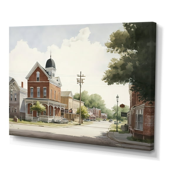 Designart Small Town In Arizona III Canvas Wall Art