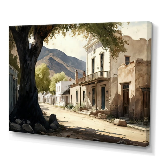 Designart Small Town In Arizona IV Canvas Wall Art
