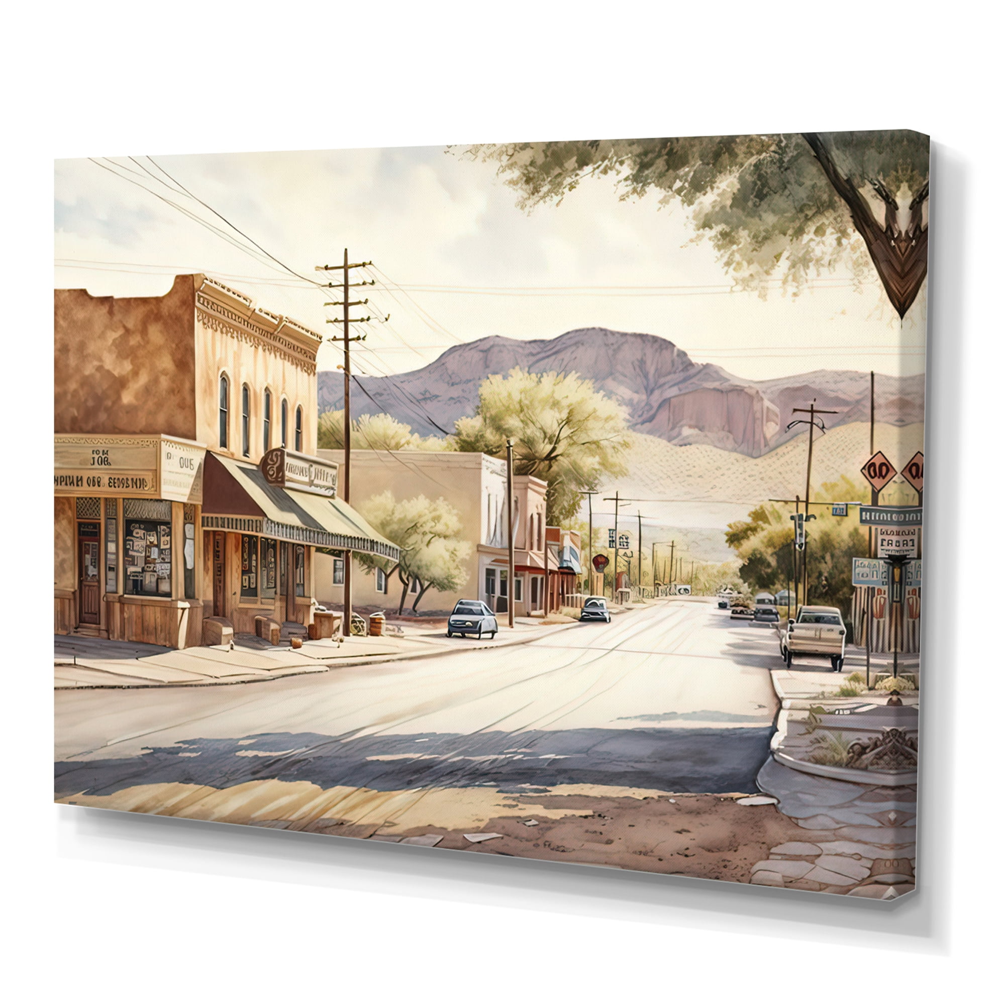 Designart Small Town Wild West II Canvas Wall Art