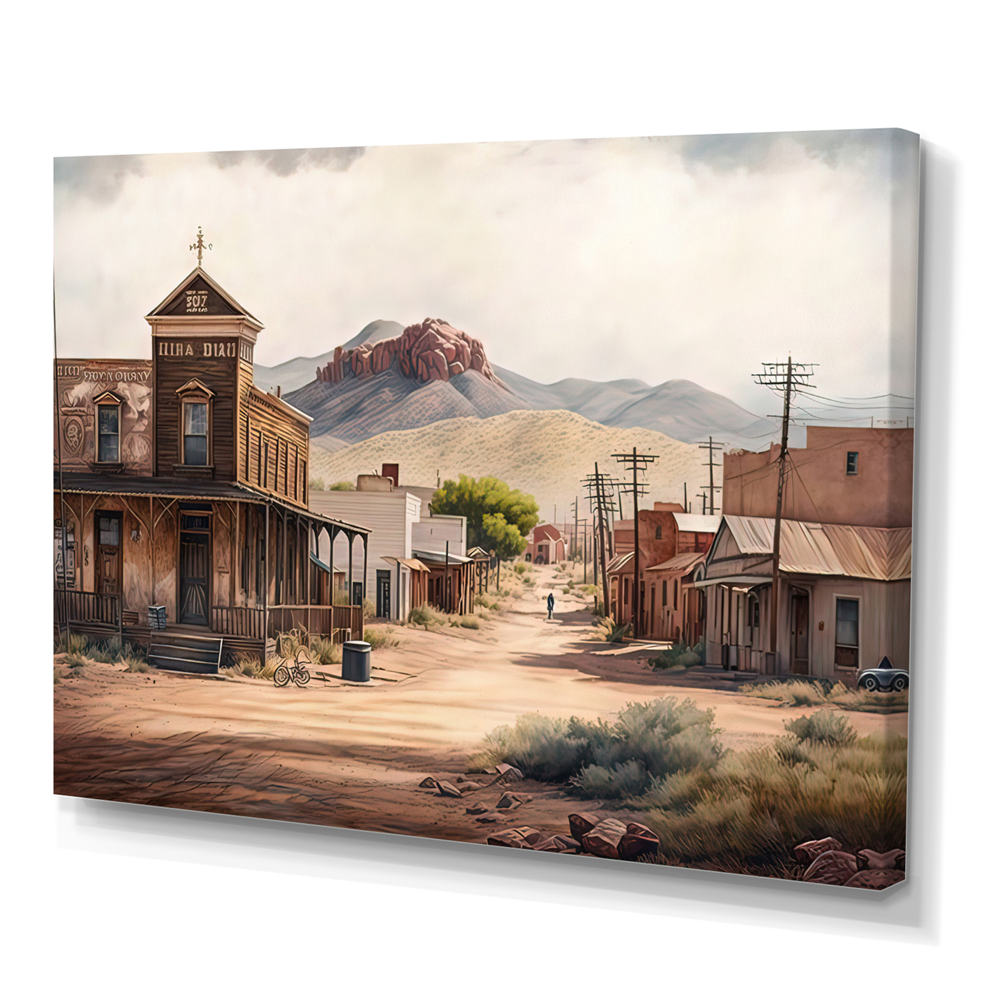 Designart Small Town Wild West III Canvas Wall Art