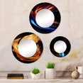 thumbnail image 1 of Designart "Smooth Gold Waves Gentle Fabric" Abstract Liquid Ink Round Mirror Set of 3 - Modern Gold Round Bedroom Mirror Wall Decor Set, 1 of 5