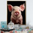 thumbnail image 1 of Designart "Snout of a Pink Curious Pig" Animals Floater Framed Canvas Wall Art, 1 of 7