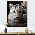 thumbnail image 1 of Designart "Snow Charm Of The Subdued Majesty Leopard II" Animals Leopard Floater Framed Wall Decor, 1 of 1