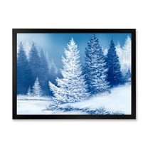 Designart 'Snow Covered Trees With Dreamlike Spruce Forest' Lake House Framed Art Print