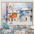 thumbnail image 1 of Designart "Snow House Elegance composition" Abstract Floater Framed Wall Art Living Room, 1 of 7