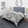 thumbnail image 1 of Designart "Snow Leopard Spots In Black And White" Geometric Bedding Covert Set - Modern & Contemporary Bed Set With 1 Sham, 1 of 5