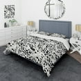 thumbnail image 1 of Designart "Snow Leopard Spots In Black And White" Geometric Bedding Covert Set - Modern & Contemporary Bed Set With 2 Shams, 1 of 5