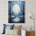 thumbnail image 1 of Designart "Snow Moon Beauty Pointillism" Landscape & Nature Floater Framed Canvas Wall Art, 1 of 7