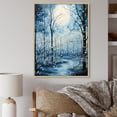 thumbnail image 1 of Designart "Snow Winters Beauty Pointillism" Landscape & Nature Floater Framed Wall Decor, 1 of 7