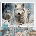thumbnail image 1 of Designart "Snow Wolves Winter's Majestic Residents III" Animals Framed Wall Art Decor - Modern Farmhouse Grey Wolf Bedroom Framed Canvas Wall Art, 1 of 6