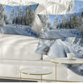 thumbnail image 1 of Designart Snowy Blue Winter - Landscape Photography Throw Pillow - 12x20, 1 of 5
