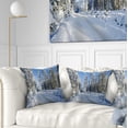 thumbnail image 1 of Designart Snowy Blue Winter - Landscape Photography Throw Pillow - 16x16, 1 of 1