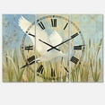 thumbnail image 1 of Designart 'Snowy Egret in Flight vII' Farmhouse Wall Clock, 1 of 3
