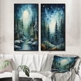 thumbnail image 1 of Designart "Snowy Evergreen in Winter II" Winter Landscape Framed Wall Art Set Of 2 - Green Landscapes Frame Gallery Set For Office Decor, 1 of 7
