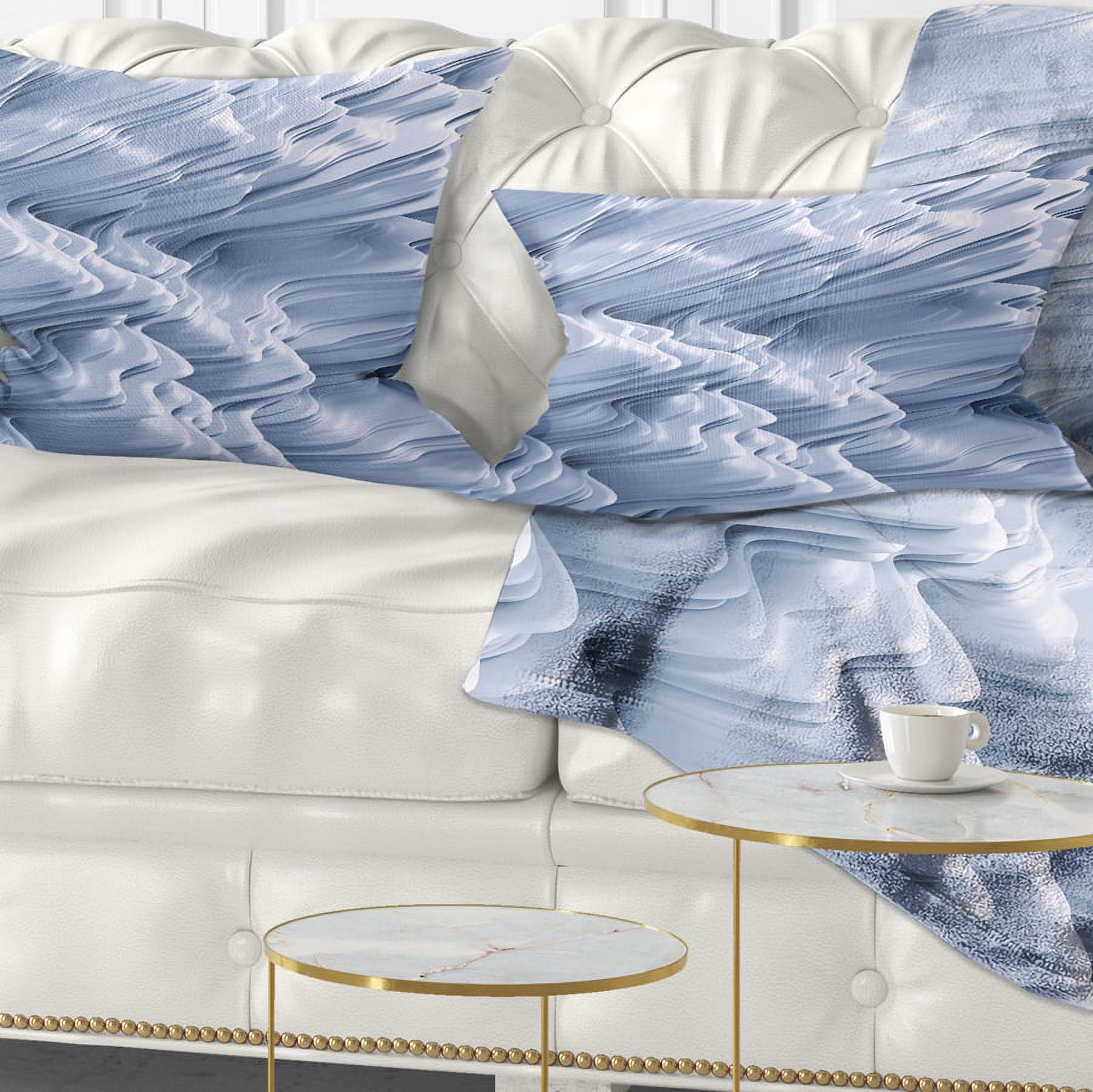 Designart Snowy Hills 3D Texture - Abstract Throw Pillow - 12x20