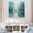 thumbnail image 1 of Designart "Snowy Penguin Family Gathering I" Penguin Canvas Wall Art, 1 of 7