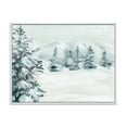 thumbnail image 1 of Designart 'Snowy Pine Trees On Mountain' Traditional Framed Canvas Wall Art Print, 1 of 5