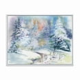 thumbnail image 1 of Designart 'Snowy River With Winter Landscape' Traditional Framed Canvas Wall Art Print, 1 of 5