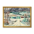 thumbnail image 1 of Designart 'Snowy Road In Countryside Winter Landscape' Traditional Framed Art Print, 1 of 4