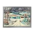thumbnail image 1 of Designart 'Snowy Road In Countryside Winter Landscape' Traditional Framed Art Print, 1 of 4