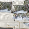 thumbnail image 1 of Designart Snowy Road in the Forest - Landscape Printed Throw Pillow - 12x20, 1 of 1
