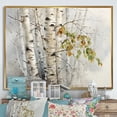 thumbnail image 1 of Designart "Soft Birch Wood Charm II" Tree Birch Floater Framed Wall Art Living Room, 1 of 5