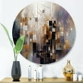 thumbnail image 1 of Designart "Soft Color Harmony Abstract Composition I" Modern Geometric Round Metal Art, 1 of 1