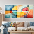 thumbnail image 1 of Designart "Soft Colors Tiles Cubic Harmony IV" Extra Large Abstract Framed Wall Art - Modern Colorful Abstract Geometric Entryway Framed Wall Art Print, 1 of 7