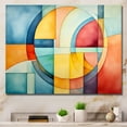 thumbnail image 1 of Designart "Soft Colors Tiles Cubic Harmony IV" Oversized Abstract Wall Art - Modern Colorful Abstract Geometric Entryway Wall Art Print, 1 of 4