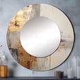 thumbnail image 1 of Designart "Soft Fusion Of Gold And Beige Tones" Coastal Pier Rund Mirror For Wall Decor - Large Beige Round Printed Mirror - Coastal Round Office Mirror - 29" x 29", 1 of 6