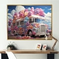 thumbnail image 1 of Designart "Soft Hued Ice Cream Vendor" Truck Floater Framed Canvas Prints, 1 of 5