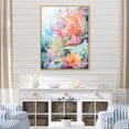 thumbnail image 1 of Designart "Soft Hues Coral Watercolor I" Coastal Coral Under Water Floater Framed Wall Decor, 1 of 5