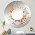 thumbnail image 1 of Designart "Soft Painted Waves in Gold and Beige II" Abstract Shapes Starburst Round Wall Mirror - Abstract Oval Printed Decorative Mirror - Multiple Color Options, 1 of 5