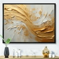 thumbnail image 1 of Designart "Soft Painted Waves In Gold And Beige" Abstract Shapes Floater Framed Canvas Wall Art, 1 of 5