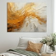 thumbnail image 1 of Designart "Soft Painted Waves In Gold And Beige I" Abstract Shapes Wall Decor, 1 of 7