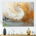 thumbnail image 1 of Designart "Soft Painted Waves In Gold And Beige III" Abstract Shapes Canvas Art Print, 1 of 7
