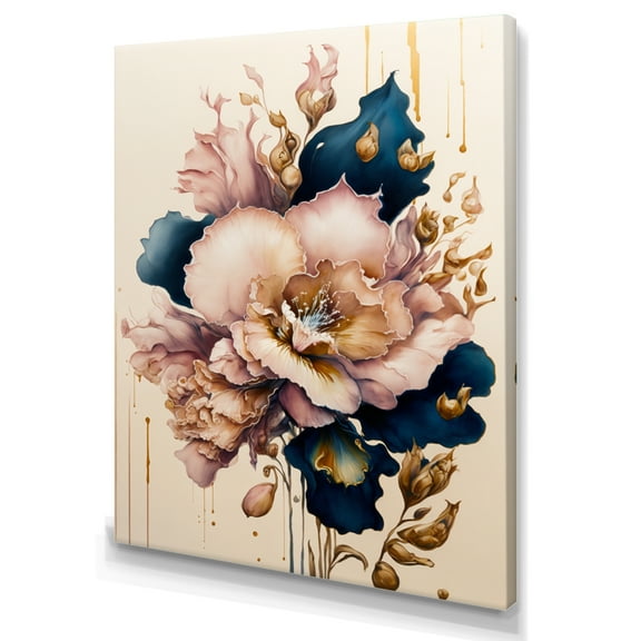 Designart Soft Pink And Blue Gladiolus Flowers II Canvas Wall Art