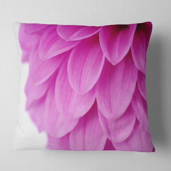 Designart Soft Purple Abstract Flower Petals - Floral Throw Pillow - 16x16
